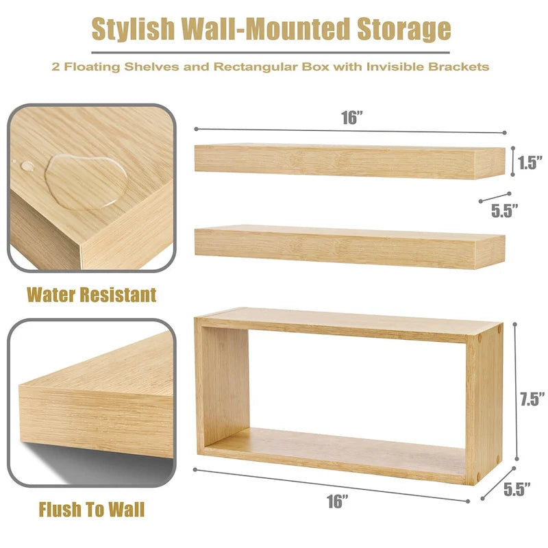 Étagères murales flottantes - 16L X 5,5W X 7,75H