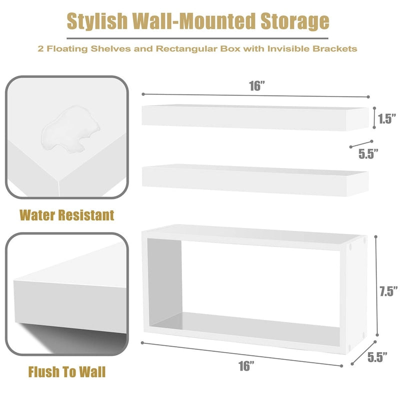 Étagères murales flottantes - 16L X 5,5W X 7,75H